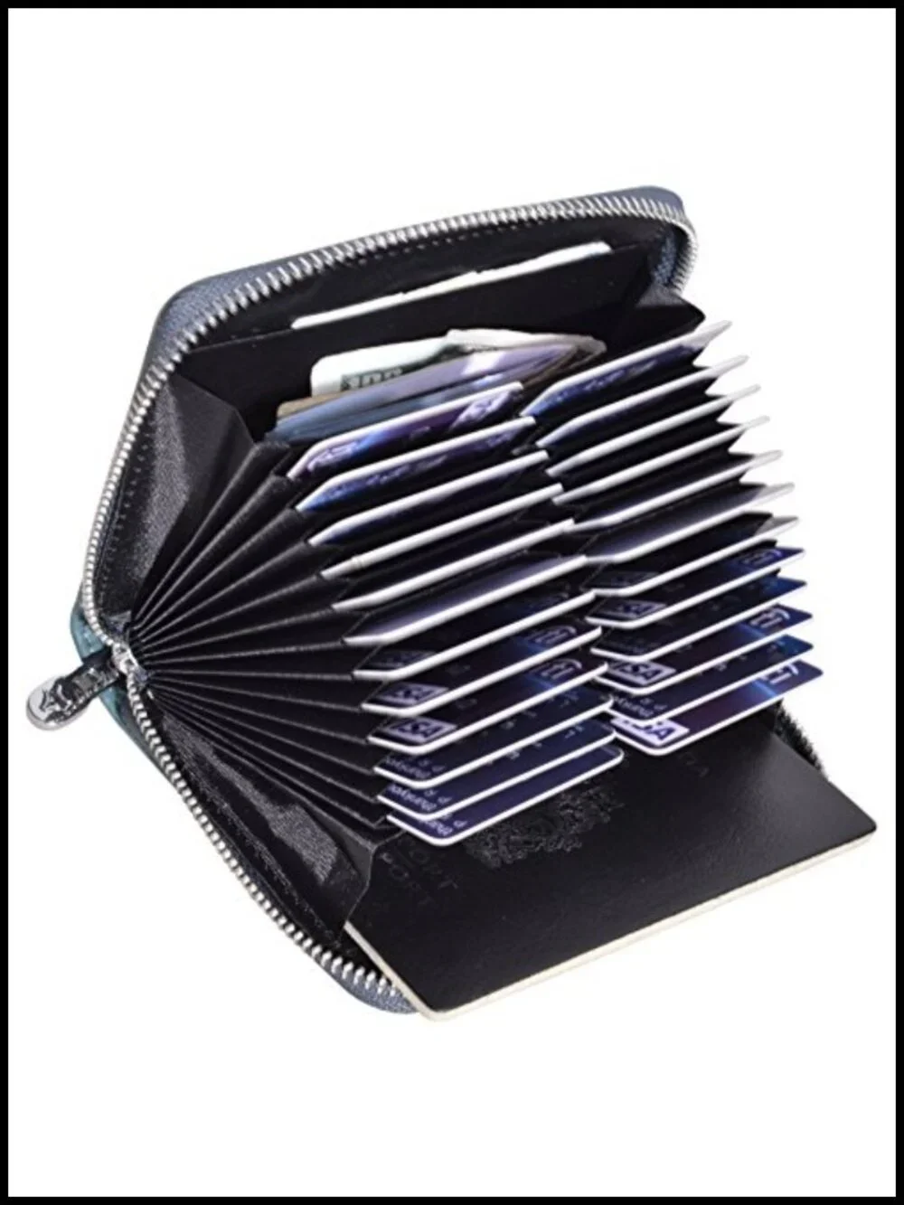 Genuine Leather RFID Blocking Passport Wallet Card Holder Travel Case
